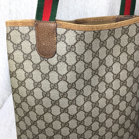 Gucci authentic brown monogram coated canvas tote bag - Picture 7 of 16